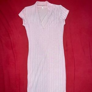 Sleeveless Pink Stripped Maxi Dress